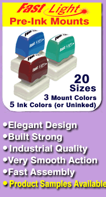 FastLight Pre Ink Stamp Mounts in 20 Sizes - 4 Colors. 10% Off Until August 31, 2007