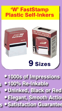 FastStamp Pre-Ink Mounts in 9 sizes.  10% off until August 31, 2007