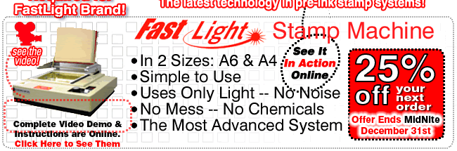 The amazing FastLight Stamp Machine.  Makes laser quality stamps using a special Light-based process.