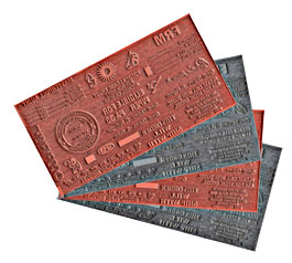 Wood Handle Stamp Sizes and Colors